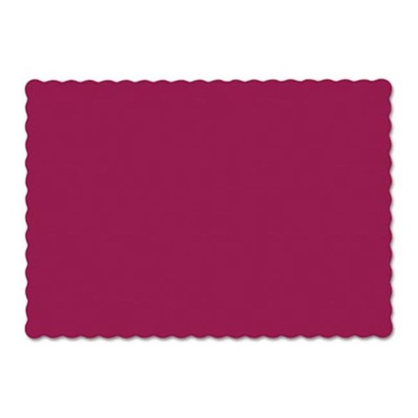 Hfm Hfm 310524 Solid Color Scalloped Edge Placemats - Burgundy 310524